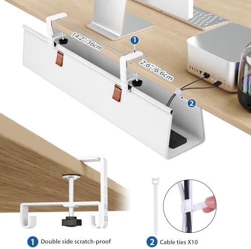 Zilink Under Desk Management Tray Desk Cable Organizer 30 inch, White - Image 4
