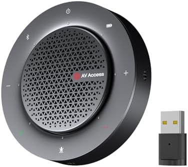 Bluetooth Conference Speakerphone, 360° 4-Mic Pickup, USB & Wireless by ACTIONSGLOBALUSINC