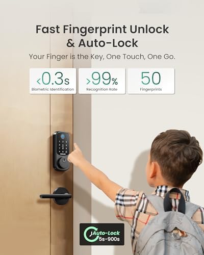DESLOC B200 Fingerprint Smart Lock with 2 Elegant Round Lever Handles - Image 4
