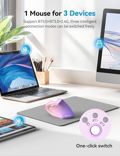 TECKNET Ergonomic Mouse Wireless, Rechargeable Vertical Mice Right Hand - Image 4
