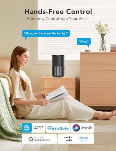 GoveeLife Smart Mini Air Purifier for Bedroom, with App & Alexa Control - Image 2