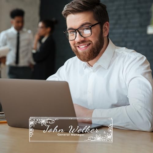 Custom Engraved Acrylic Name Plates for Desks, Desk Name Plate Personalized, Customize Office Name Plates for desks, Personalized Desk Decor for Office Gift - Image 5