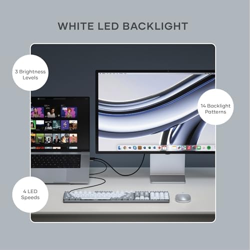 Satechi SM3 Mechanical Keyboard, White LED Backlit, Light Gray/White - Image 6
