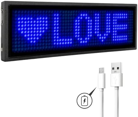 Bluetooth LED Name Badge Rechargeable Programmable Message Signs Tag by Leadleds