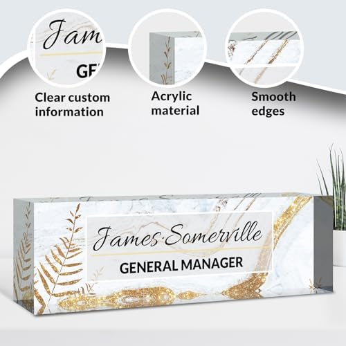 Desk Name Plate Personalized, Custom Name Plate for Desk, Acrylic Desktop Accessories, Office Gift & Decor for Women Men, Teacher Nurse Boss Employee Appreciation Gifts - Image 3