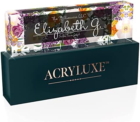 Desk Name Plate Personalized, Custom Name Plates 2½/x8 Inches, Thick Crystal-Clear Acrylic, Gift Box, Office Desk Decor. USA Made by ACRYLUXE (Vaseful) - Image 6