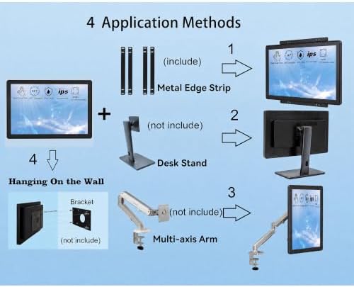 13.3 Inch Industrial PCAP Touchscreen Monitor, 1920x1080,Waterproof,VGA+HDMI Port, 24/7 Continuous Working Open-Frame Monitor - Image 4