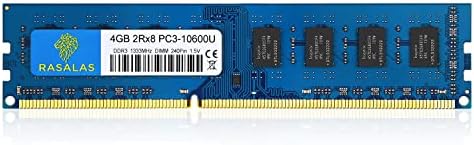 Rasalas 16GB Kit (4x4GB) DDR3 1333MHz PC3-10600 PC3-10600U Non ECC Unbuffered 1.5V CL9 2RX8 Dual Rank 240 Pin UDIMM Desktop Memory Ram Module - Image 2