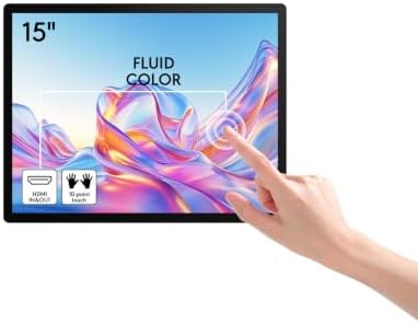 15 Inch Capacitive Touchscreen Industrial Monitor, HDMI/VGA/USB Ports, VESA Mount, Embedded Design for Industrial Control, Advertising, POS, Kiosk & Mirroring by Unknown