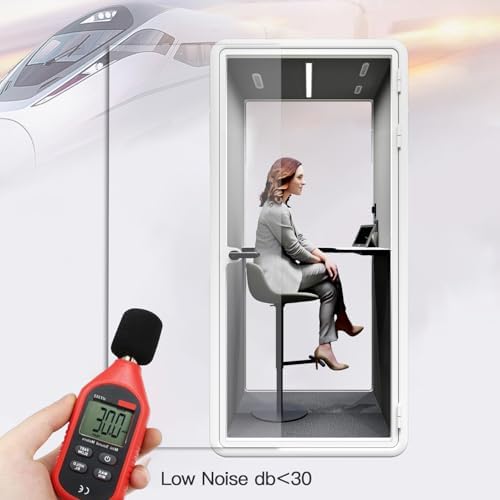 Quiet Meeting Pod with Acoustic Panels, Office Soundproof Room with Furniture, Portable Removable Working Booth for Private Phone Calling, Study, Individual Seater Personal Office H92in W43in D40in - Image 3