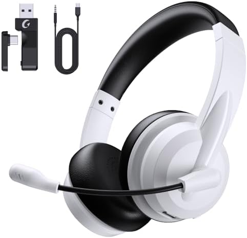 AOC Wireless Headset with Mic for Work, AI Noise Cancelling, Bluetooth by AOC