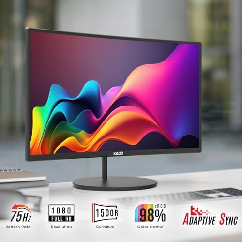 Kado 3-Pack Trio 24" Curved 1500R 1920x1080 75Hz FHD Computer Monitor - Image 2