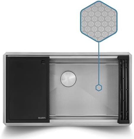 Ruvati 30-in Hex-Bottom Embossed Workstation Kitchen Sink - RVH8630 - Image 4