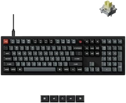 Keychron V6 8K Full Size Wired Mechanical Keyboard with Programmable Knob, 8000 Hz Polling Rate, OSA PBT Keycaps, Hot-swappable Banana Switchs, RGB Backlit for Mac Windows Linux by Keychron