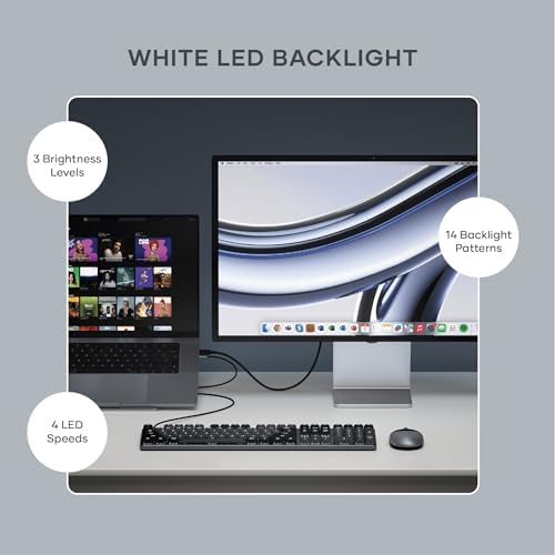 Satechi SM3 Mechanical Keyboard, White LED Backlit, Dark Gray/Gray - Image 6