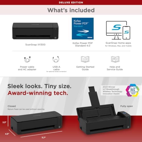 ScanSnap iX1300 Deluxe Wireless or USB Double-Sided Color Document Scanner - Image 7