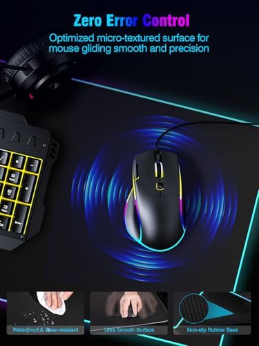 Mouse Pad with Magnetic Wireless Charging, Large Desk Pad Protector, RGB Black Mousepad Desk Mat with 15W Fast Charger, 4mm Thick Non-Slip, Waterproof Laptop Writing Pad for Office, Home, Gaming - Image 6