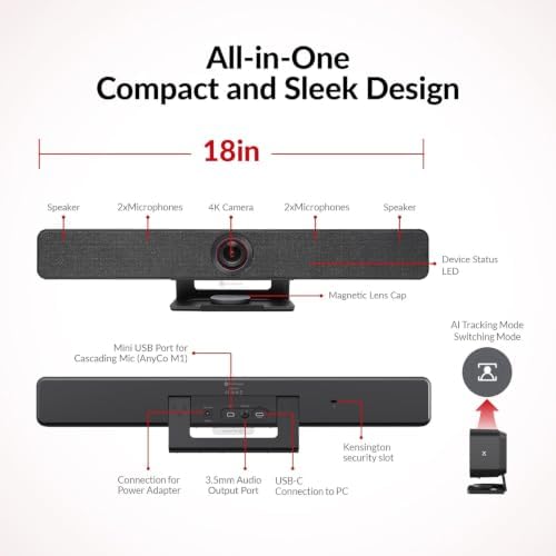 AV Access Conference Room Camera, Cascaded Up to 3 Mics for Large Room - Image 2
