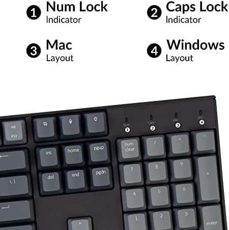 Keychron K10 Full Size 104 Keys Bluetooth Wireless Mechanical Gaming Keyboard for Mac Windows with Keychron Apex Red Switch, Multitasking/White LED Backlight/USB C Wired Computer Keyboard - Image 6
