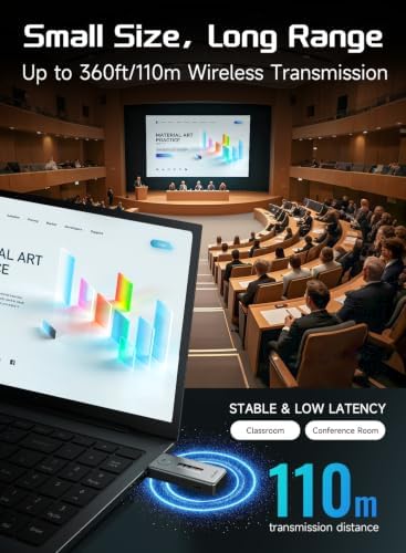 2027 New Wireless HDMI Transmitter and Receiver 360ft/110m,4K Decode Input 1080P Output with LED Display, Plug&Play Portable 2.4G/5.8G Wireless Extender Kit for PC/Laptop/TV Box/Projector to Monitor - Image 6