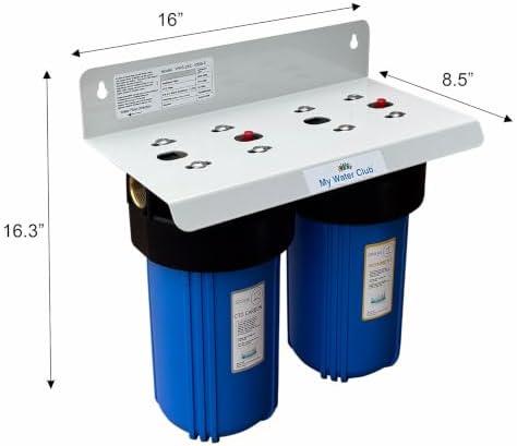 Dual Stage 10″ x 4.5″ Whole House Water Filtration System – 1″ NPT, Pressure Release, Brass Inserts – Includes Sediment & CTO Carbon Block, Extra Replacement Filter Set - Image 3