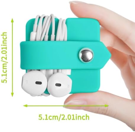 Cord Organizer Earbuds Holder Earphone Wrap Earphones Organizer Headset Headphone Earphone Wrap Winder Cord Manager Cable Winder Set of 3(Blue) - Image 2