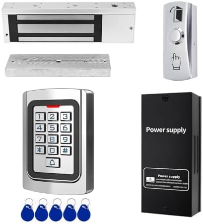 Door Access Control System 1200lb Electric Magnetic Door Lock Kit Waterproof Keypad ID Card Smartphone Tuya App Remote Control by YUHANUS