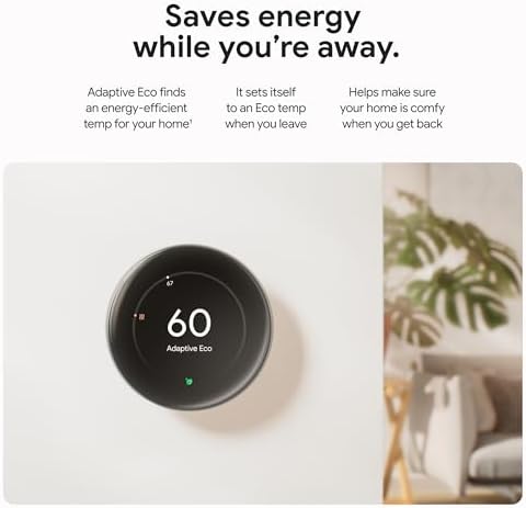 Google Nest Learning Thermostat (4th gen) + Nest Temperature Sensor (2nd gen) - Obsidian - Image 4