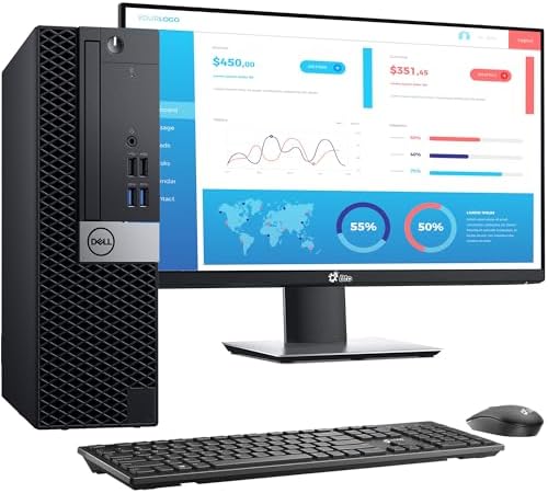 Dell OptiPlex SFF Desktop Computer PC, Intel Core i7-6700 Processor, 16GB DDR4 Ram, 512GB PCIe NVMe SSD, New 24 inch Monitor, HDMI, Built-in WiFi, Wireless Keyboard & Mouse, Windows 11 Pro (Renewed) by Amazon+Renewed