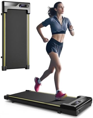 Walking Pad Treadmill for Home - Under Desk Treadmills Portable Mini Compact Walk Pads for Small Spaces Office Indoor Apartment Floor Flat Running Machine with Remote Quiet Lightweight by Unknown