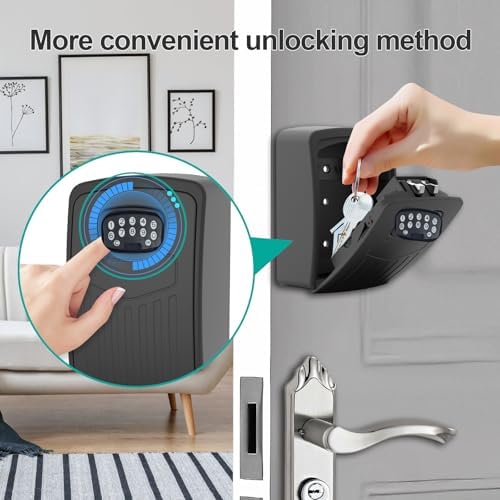 Smart Key Lock Box with WiFi, Remote Control Lock Box for House Key, APP Control Key Safe Box with Code for Outdoor - Image 4