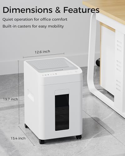 110-Sheet Micro-Cut Paper Shredder Auto Feed Shredders P-4 High Security for Home Office 6.8 Gallon Bin with Casters - Image 7