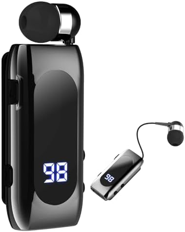 Wireless Headset Wireless Headphones Handsfree Call Wireless Earpiece Noise Cancellation Earbud Earphones Mic Compatible with Cell Phones Car Driver Trucker Business Office (Black Iron) by TOPEPOP