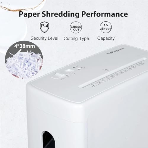 Wingwise Ultra Low Noise 40dB Paper Shredder for Home Office White - Image 3