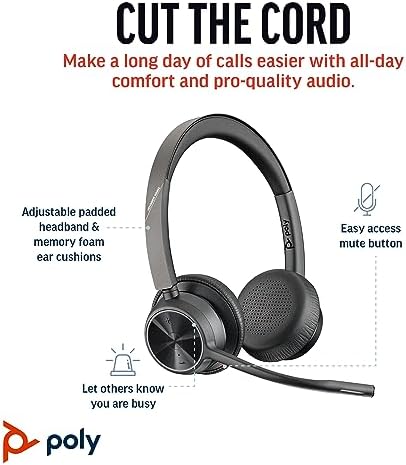 Poly Voyager 4320 UC | Bluetooth Wireless Headset with Noise-Canceling Mic - Image 2