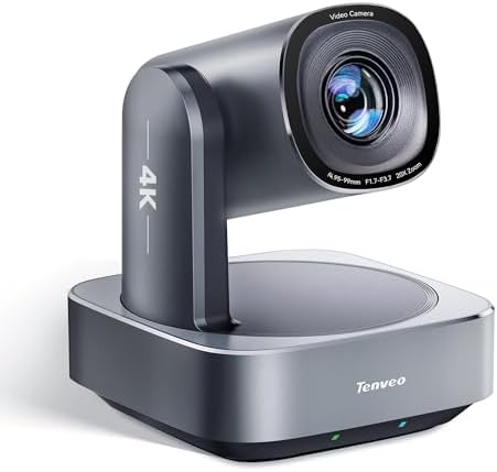 Tenveo 4K PTZ Camera, AI Humanoid & Face Auto-Tracking, 20X Optical + 8X Digital Zoom, USB3.0/HDMI/LAN PoE IP Live Streaming for Church Worship Broadcast Events Video Conference YouTube OBS by Tenveo