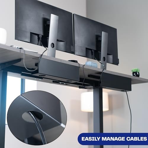 VIVO 2 Pack Black 17 in Under Desk Cable Management Tray, DESK-AC06-2C - Image 5