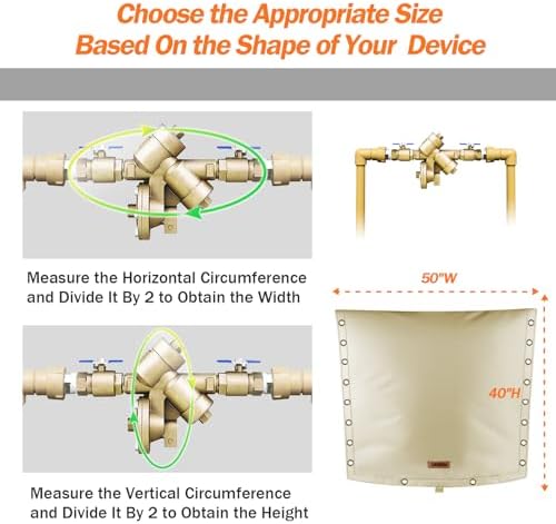 TOHONFOO 3-Way Open Backflow Preventer Pipe Cover Outside, 50"Wx40"H, Beige - Image 3