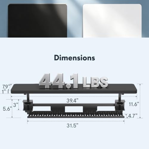 FlexiSpot Under Desk Cable Management Tray with Monitor Riser, No Drill - Image 3