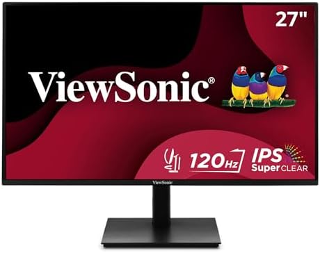 ViewSonic VA2748-MHJ 27 Inch IPS 1080p Monitor with 120Hz, Advanced Ergonomics, Eye Care, HDMI, and VGA Inputs for Home and Office (Renewed) by Amazon+Renewed