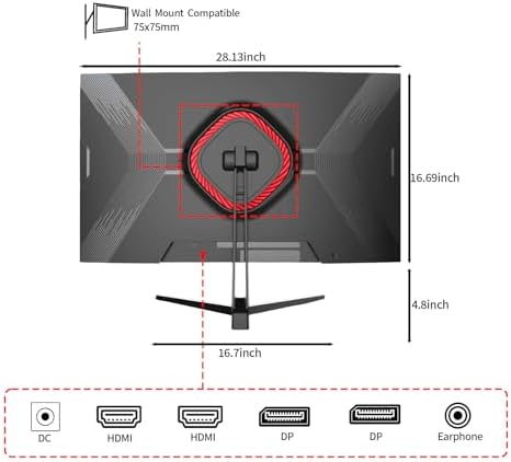 ZZA 27 inch 4K UHD Monitor,75Hz Refresh Rate,HDR10,HDMI 2.0×2/DP 1.2×2,Compatible with Wall Mounting,Ideal for Business & Office Work - Image 4