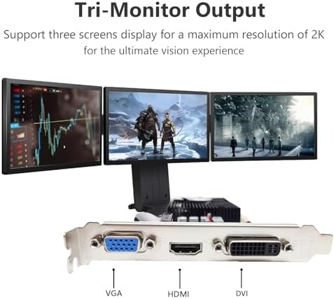 Glorto GeForce GT 730 4G GDDR5 Low Profile Graphics Card, PCI Express 2.0 x8, HDMI/DVI/VGA, Entry Level GPU for PC, SFF and HTPC, Compatible with Windows 11 - Image 3