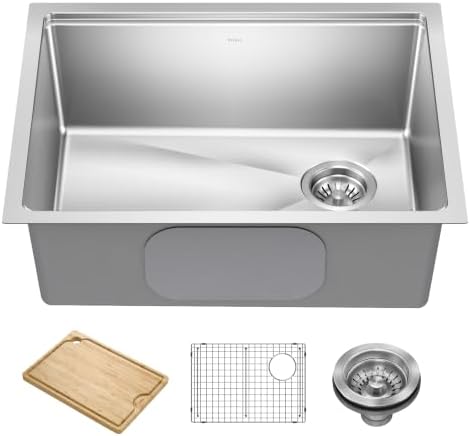 KRAUS Fairlane 25 in Undermount Workstation Single Bowl 18-Gauge Stainless Steel Kitchen Sink with Accessories, KWU611-25 by Unknown