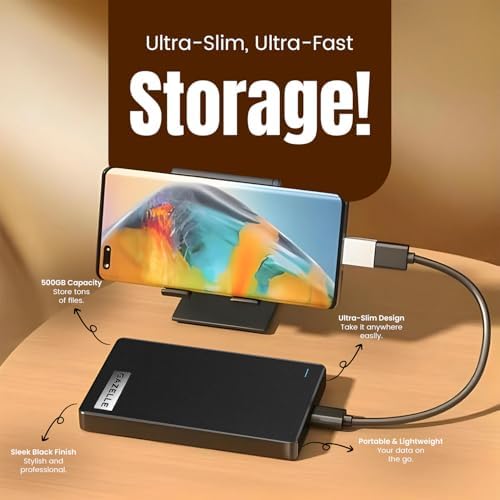 GAZELLE High-Speed 1TB Ultra Slim Portable External Hard Drive - 2-in-1 Type C & USB 3.0, Compatible with PC, Mac, Laptop, PS4, Xbox, iPad, Tablet, Mobile (Black) - 1 Year Warranty - Image 4