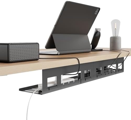 PEGZONE Under Desk Cable Management Tray, 31.5'' Screw-Mount Steel Rack by Pegzone