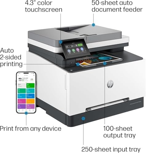 HP Color Laserjet Pro MFP 3301cdw Wireless All-in-One Color Laser Printer, Scanner, Copier, Best-for-Office (499Q3F) (Renewed) - Image 2