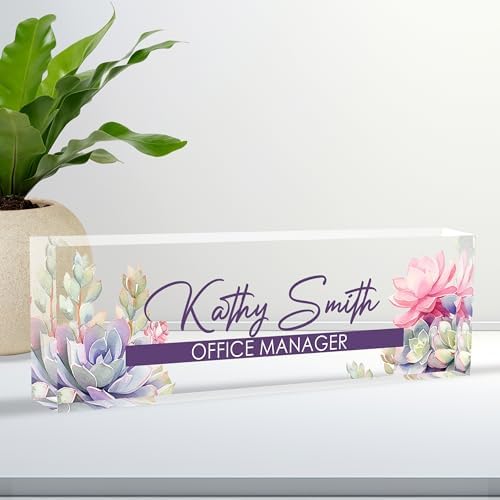 Custom Acrylic Name Plate for Desk, Personalized Office Decor by Ueedklaayy