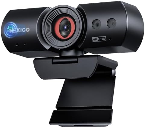 NexiGo HelloCam Ultra, 4K Webcam with Windows Hello Facial Recognition, Auto Electronic Shutter, 1080p 60fps, 9-Step Digital Zoom, Stereo Mics, Ultra HD Web Cam for Zoom/Teams/Streaming/Video Calls by NexiGo