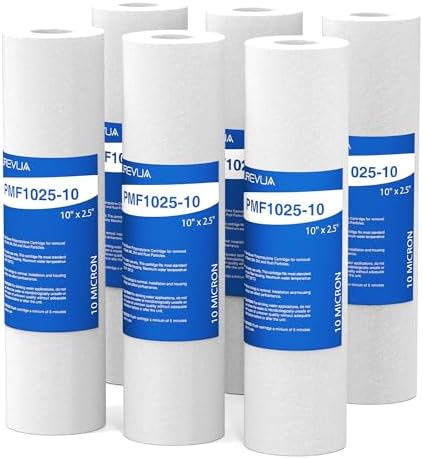 10 Micron 10" x 2.5" Sediment Water Filter Cartridge, 6-Pack by Purevua