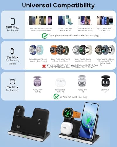 3 in1 Wireless Charger Fast Charging Stand 15W Foldable Phone Charger Stand - Image 4